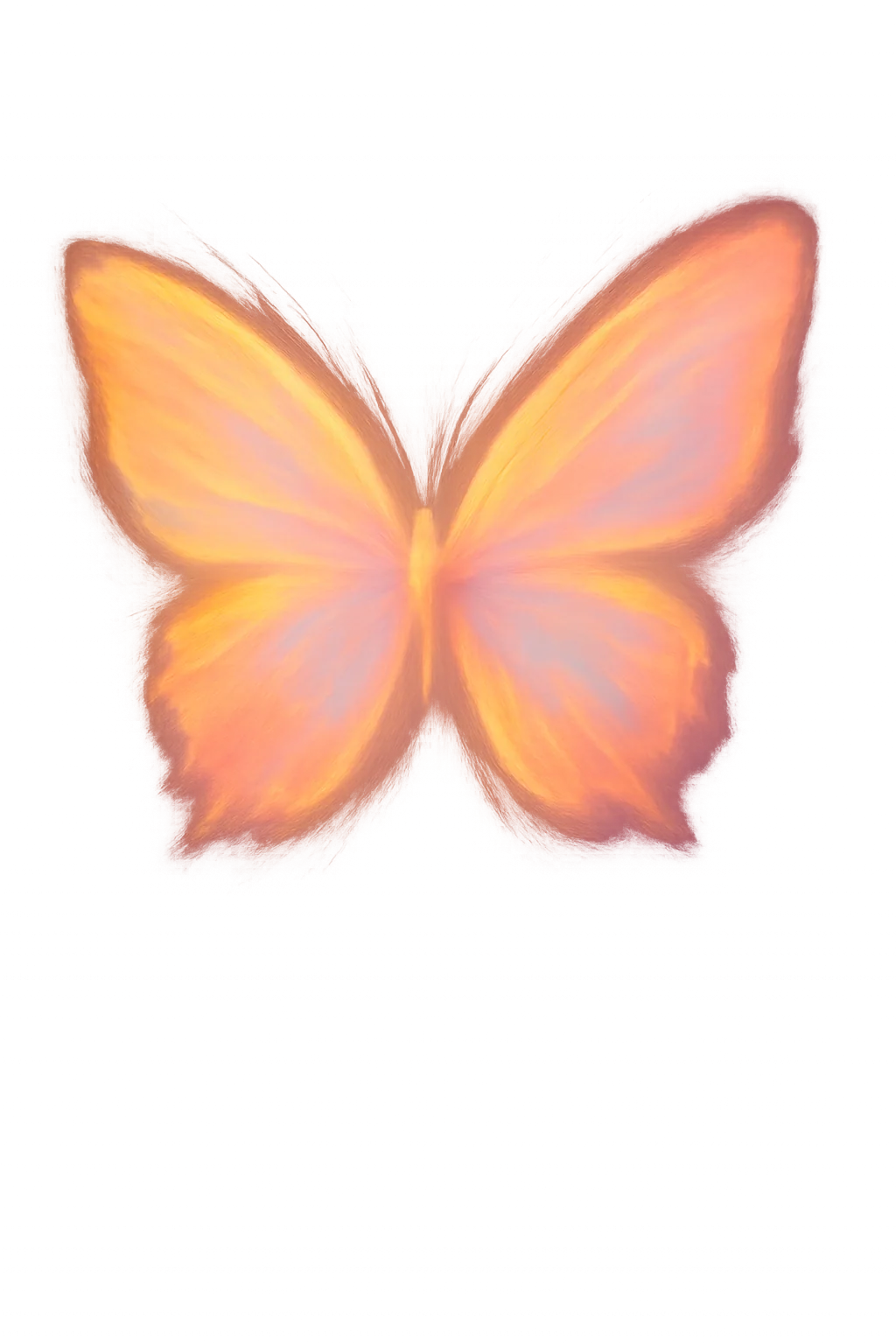 Papillon lumineux orange sur fond abstrait