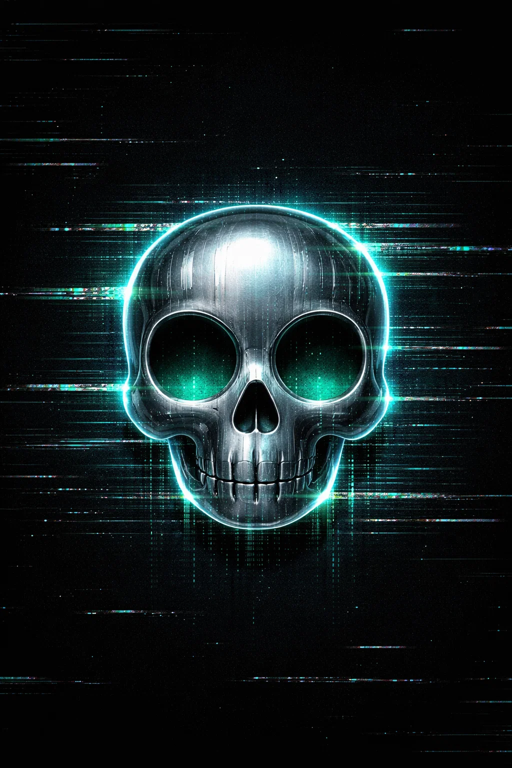 Crâne futuriste néon style cyberpunk
