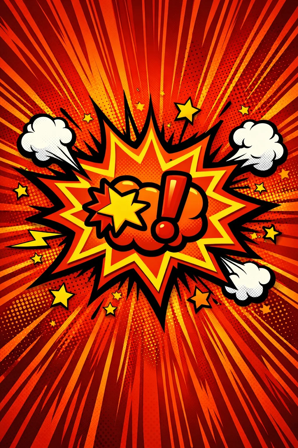 Explosion style bande dessinée rouge et jaune
