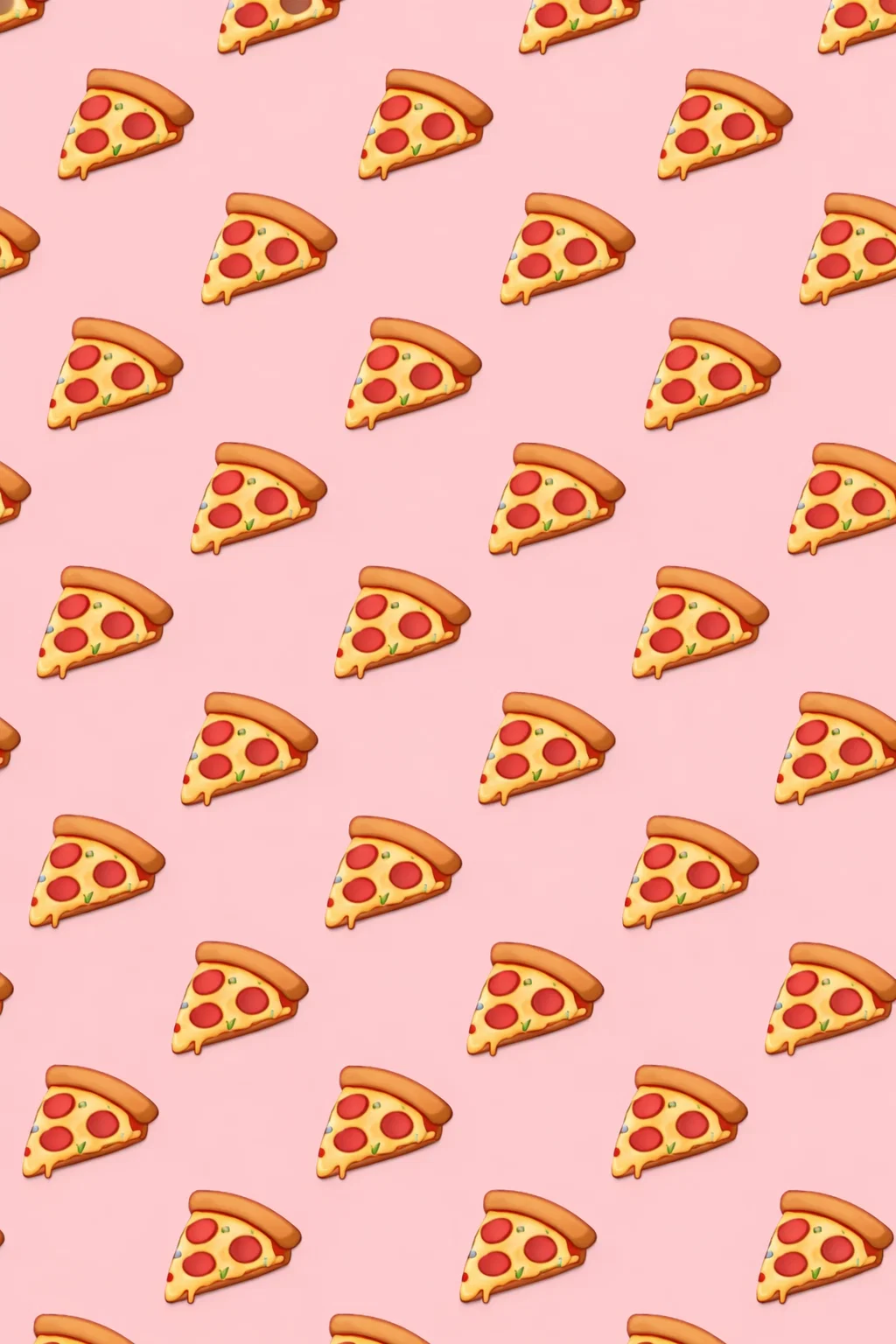 Motif répétitif de parts de pizza sur fond rose