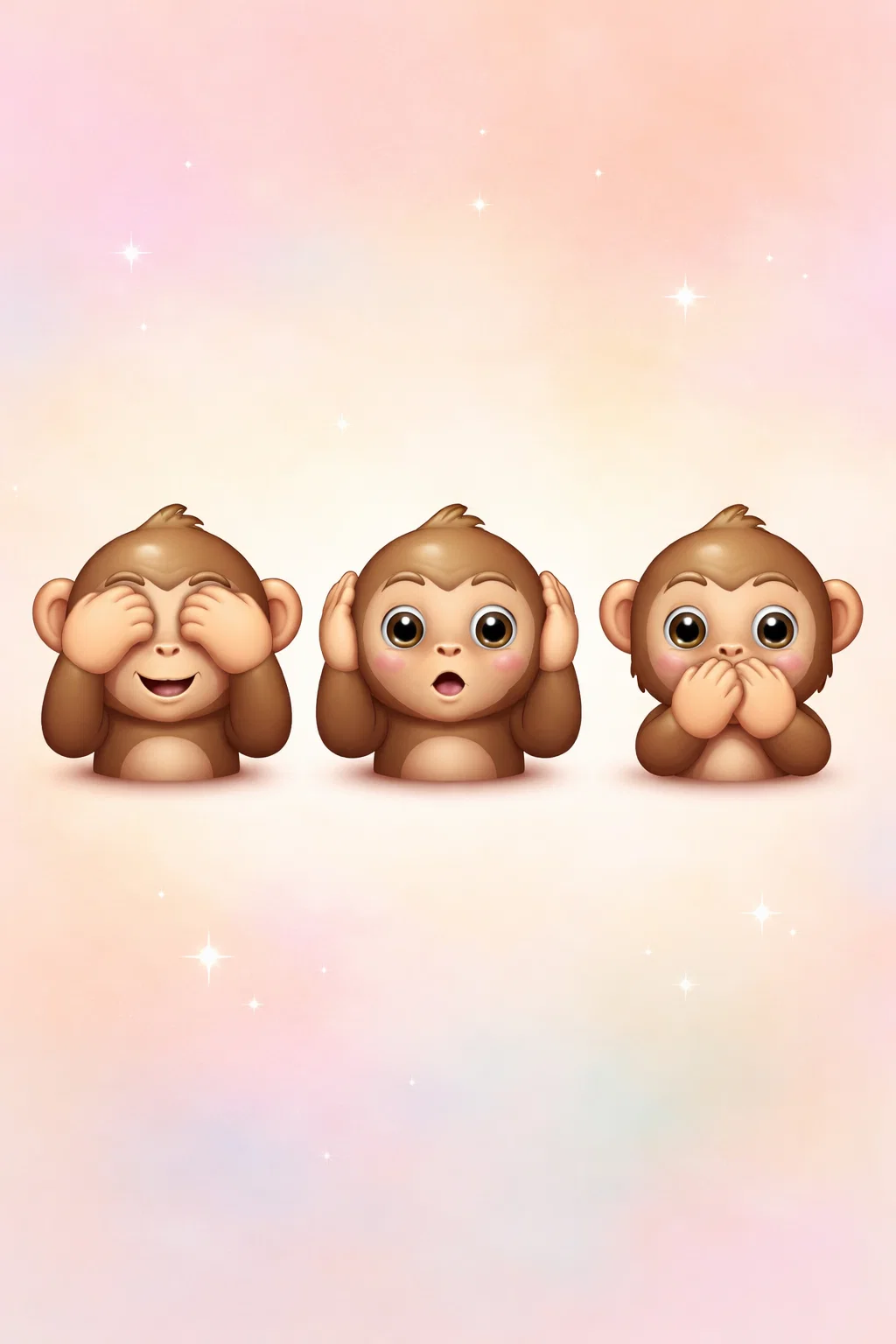 Trois singes emoji voir entendre se taire