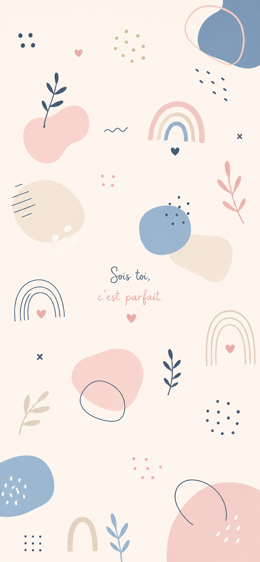 Doodle floral pastel abstrait