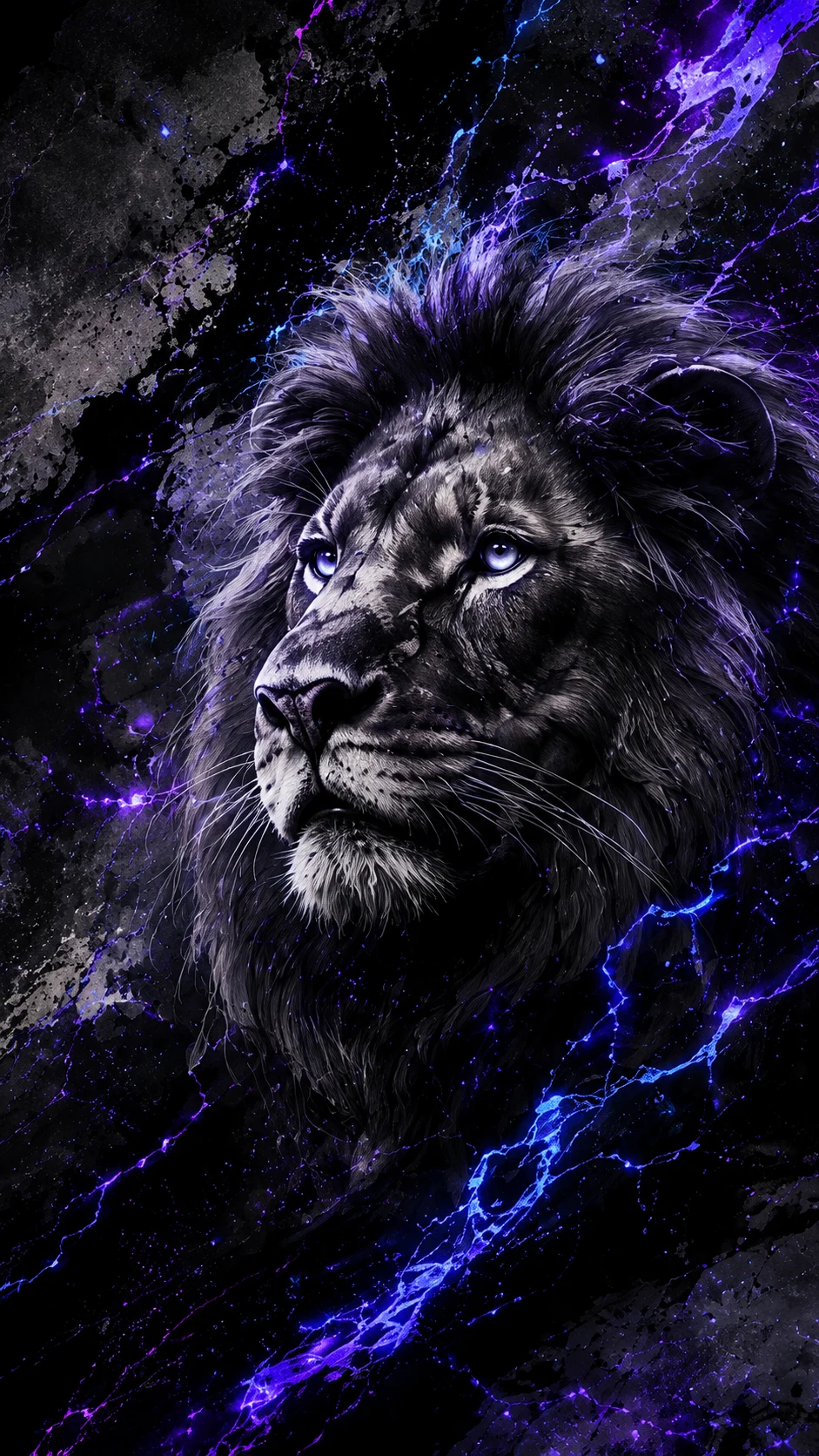 Lion graph violet éléctrique