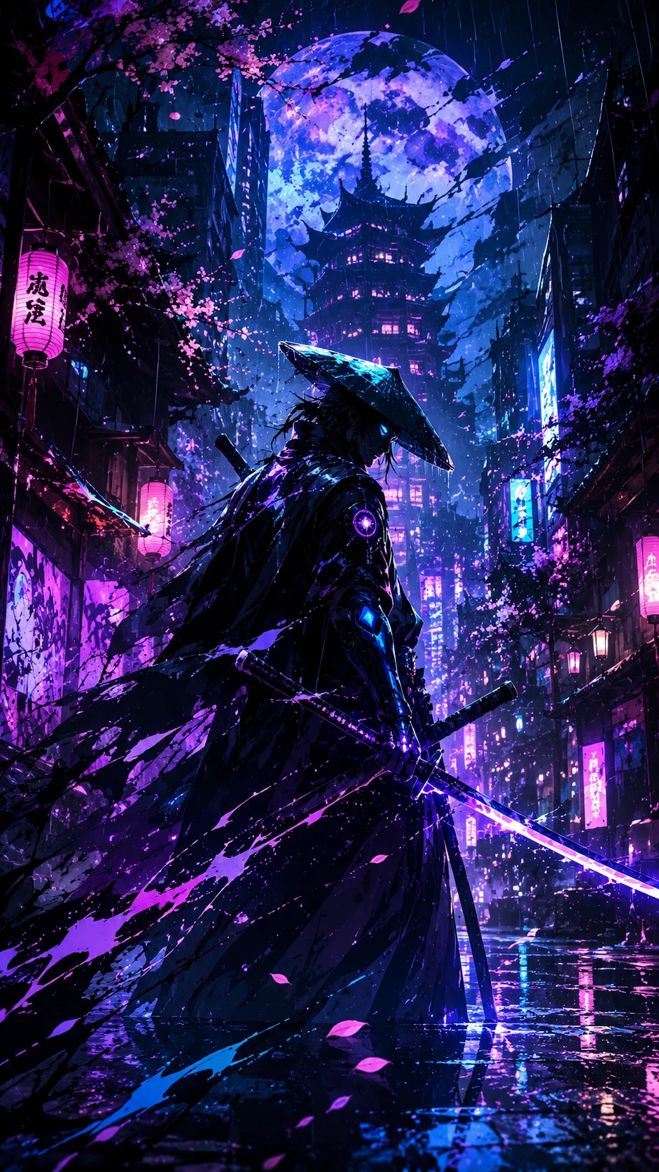 Homme sabre violet LED sombre