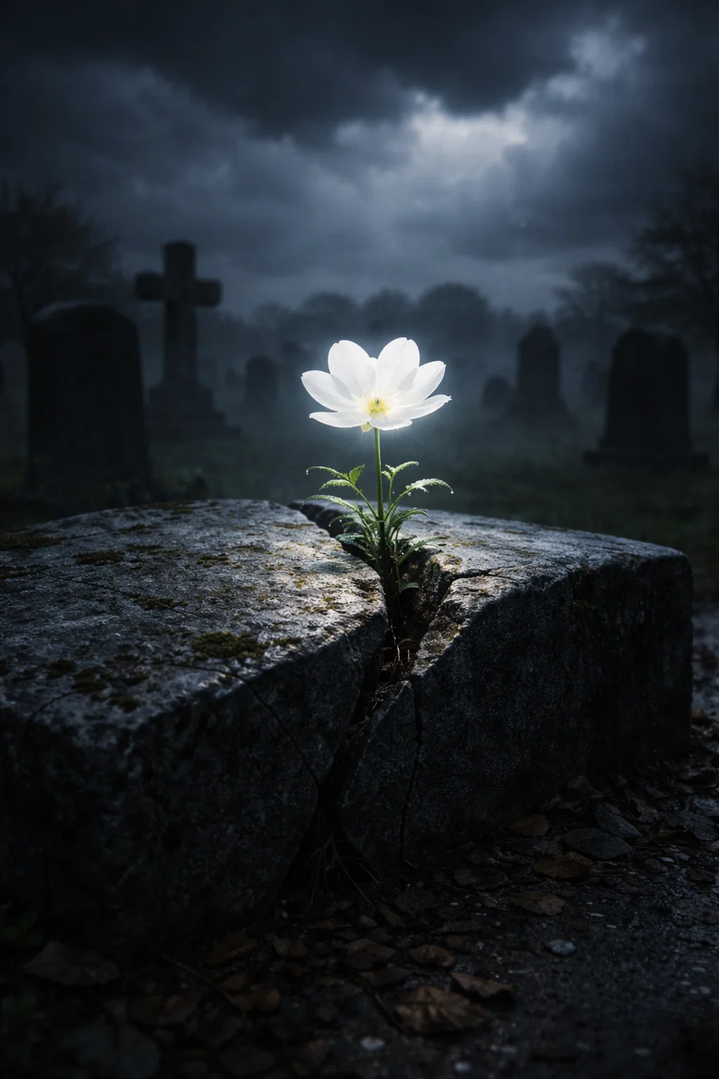 Fleur blanche cimetière