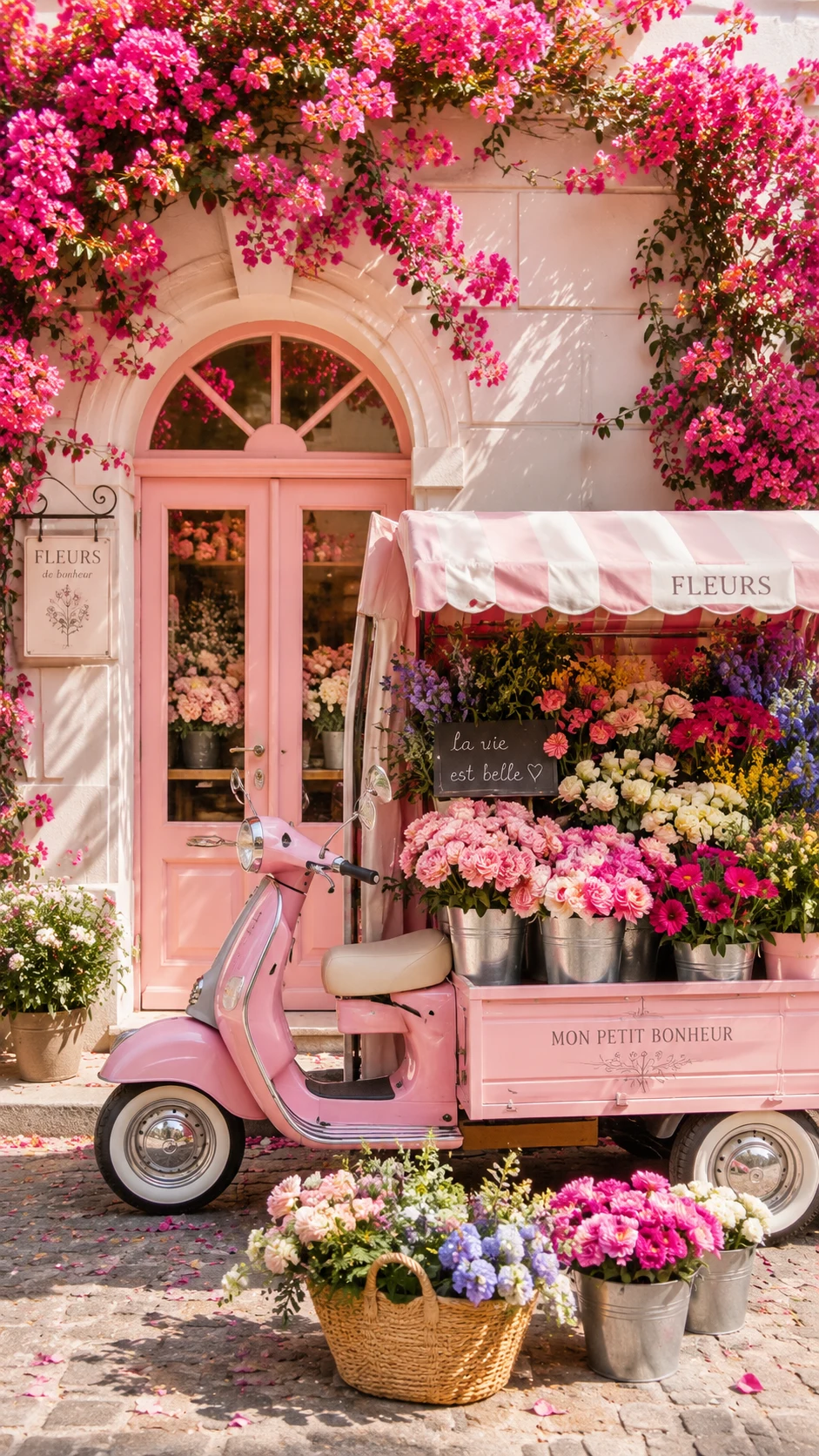 Fleuriste rose bougainvilliers