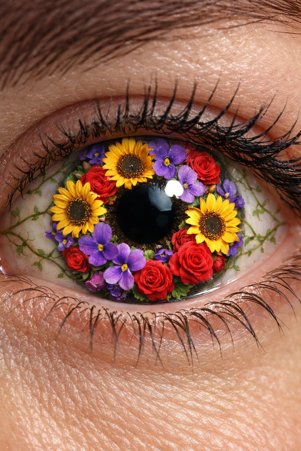 Œil floral tournesols